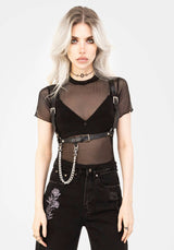 Mirage Mesh Rüschenkante Edge Kurz T-Shirt