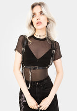Mirage Mesh Rüschenkante Edge Kurz T-Shirt