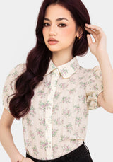 Pleasance Baumwolle Puffärmel Ärmel Bluse