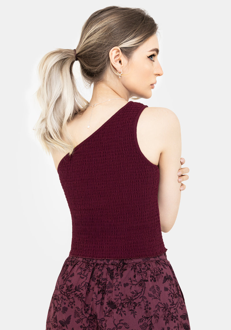 Midsommar Baumwolle Asymmetrisch Gerafft Top