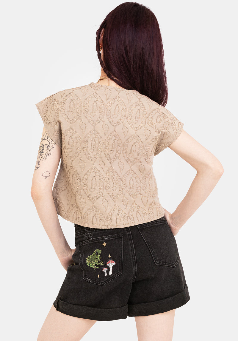 Suma Baumwolle Strukturiert Bluse