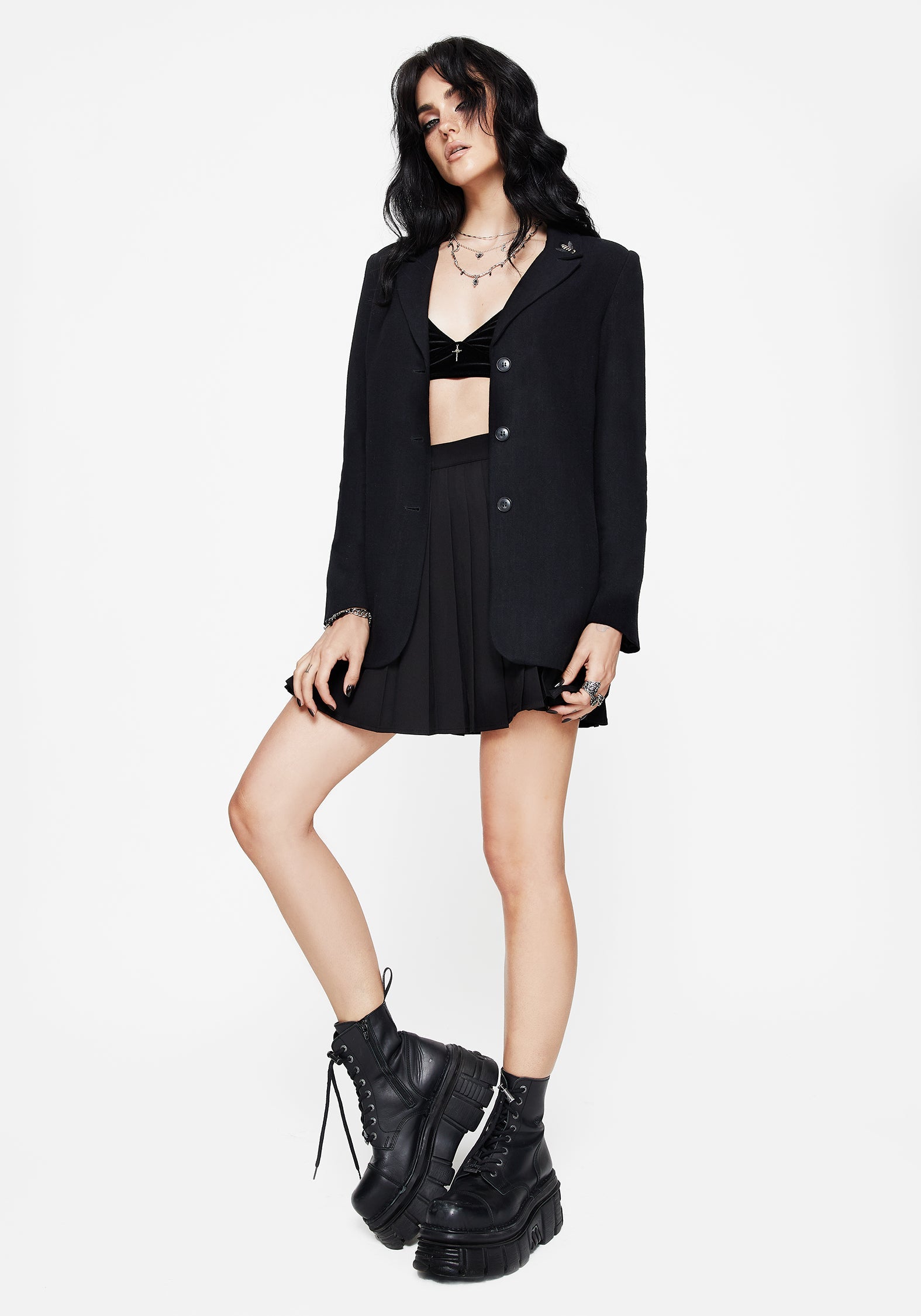 Chloris Bestickt Langschnitt Blazer