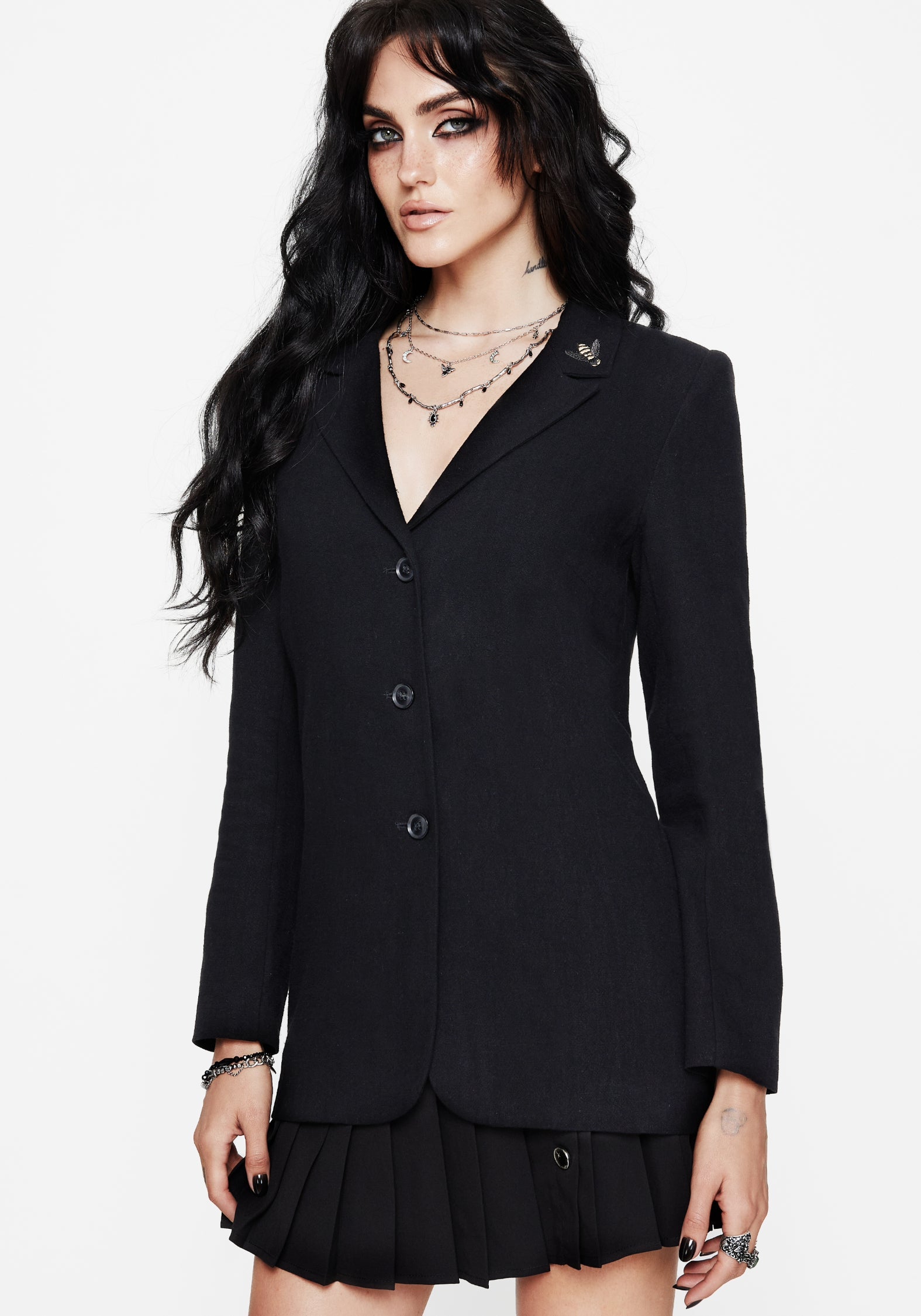 Chloris Bestickt Langschnitt Blazer