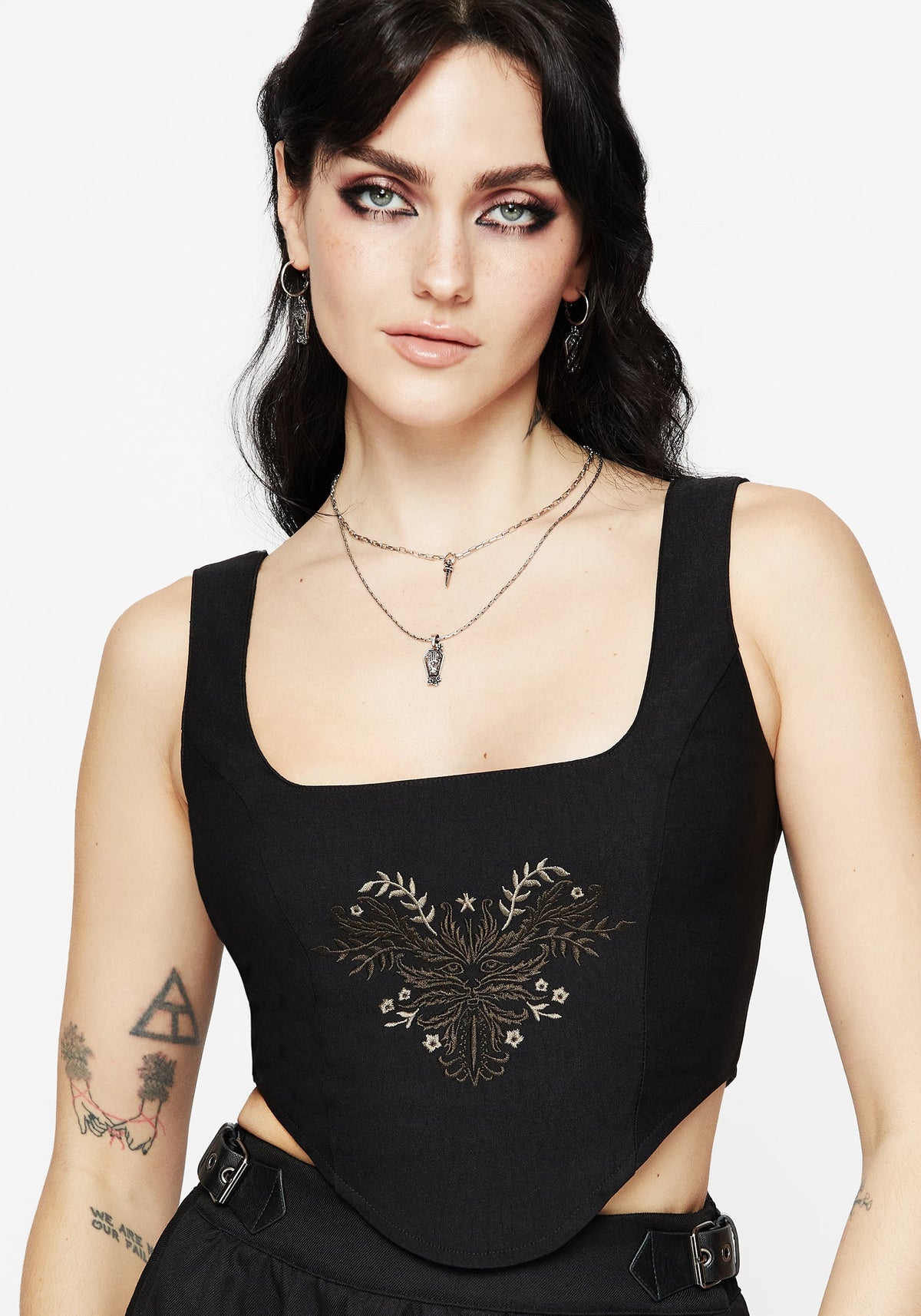 Foliate Blumenmuster Bestickt Korsett Top