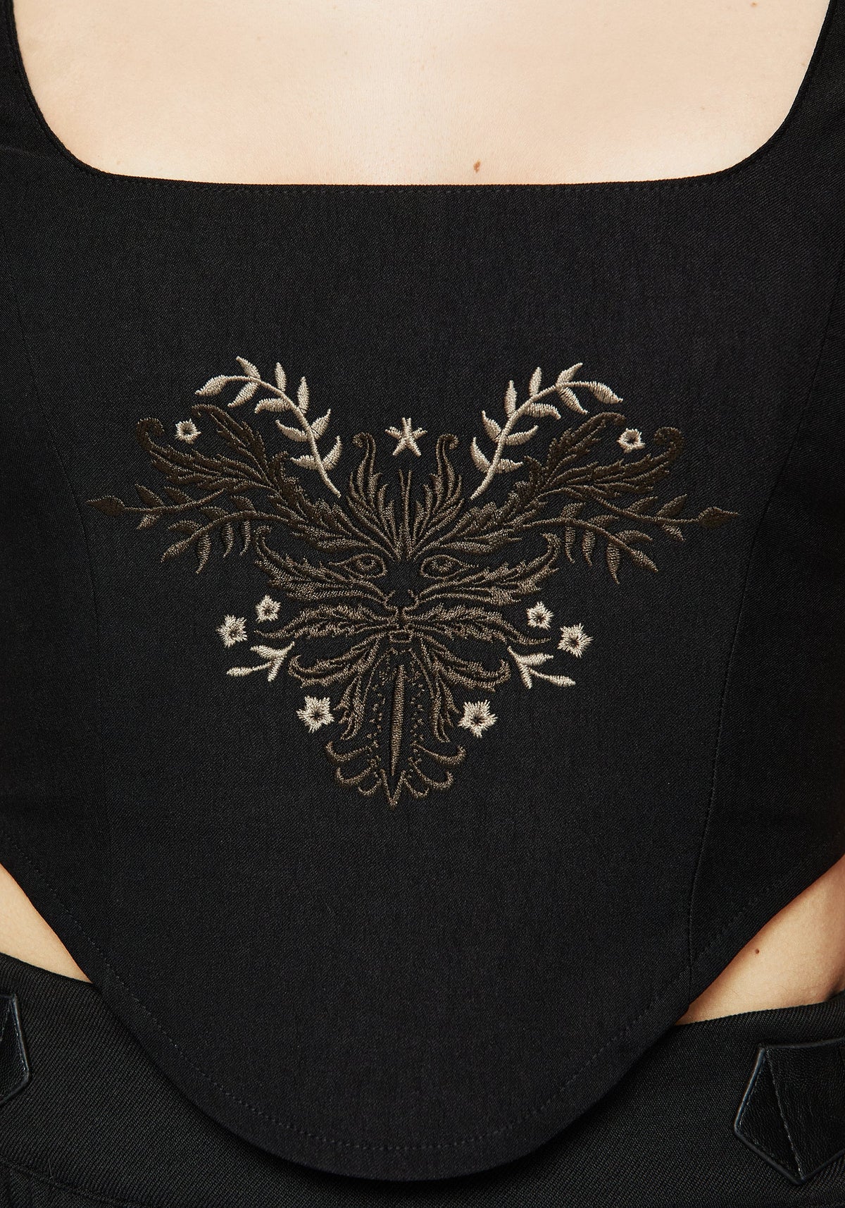 Foliate Blumenmuster Bestickt Korsett Top