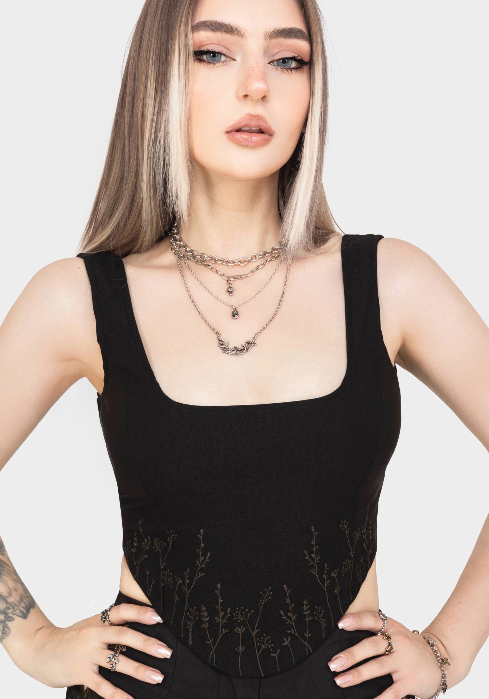 Helena Bestickt Korsett Top