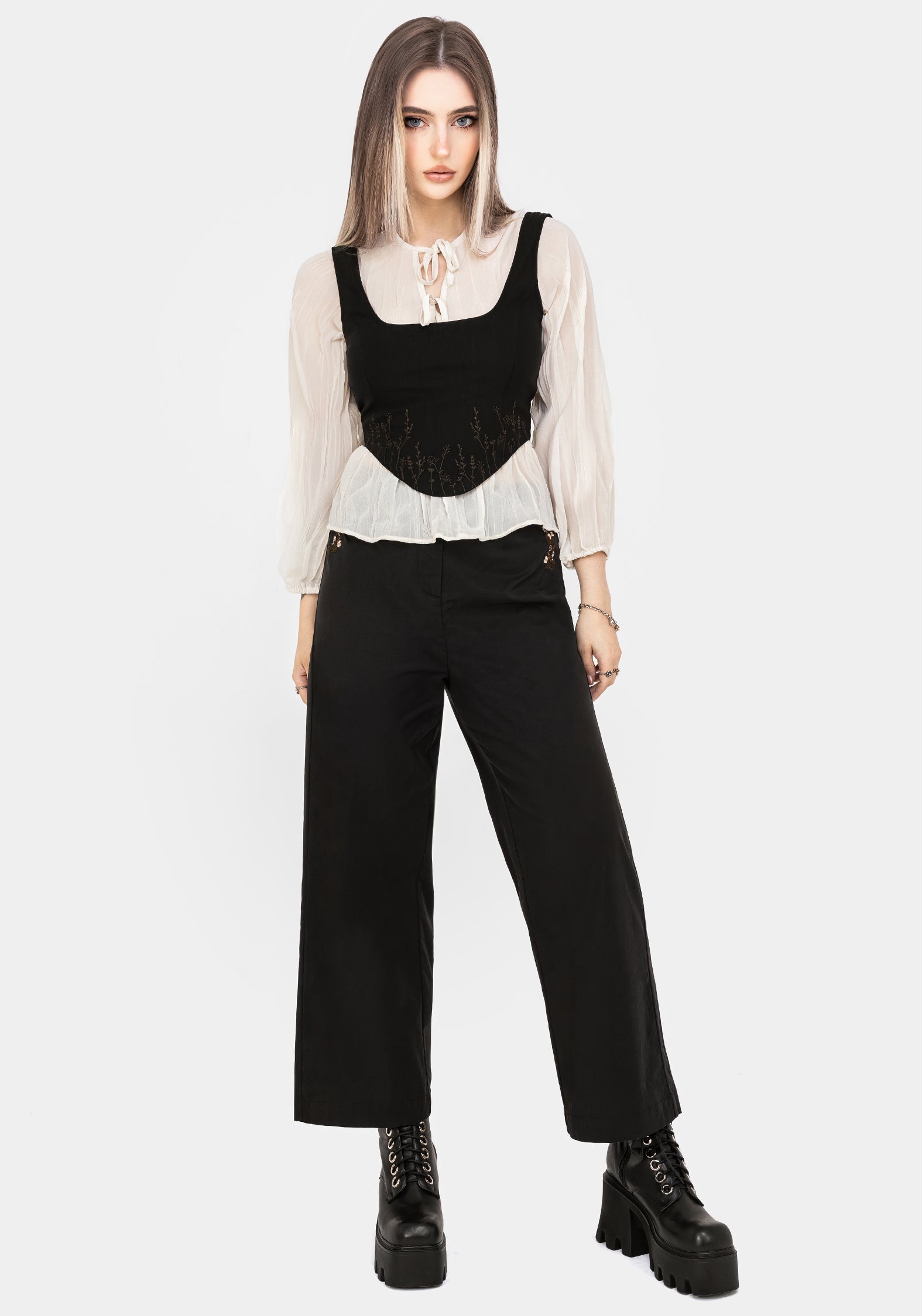 Helena Bestickt Korsett Top