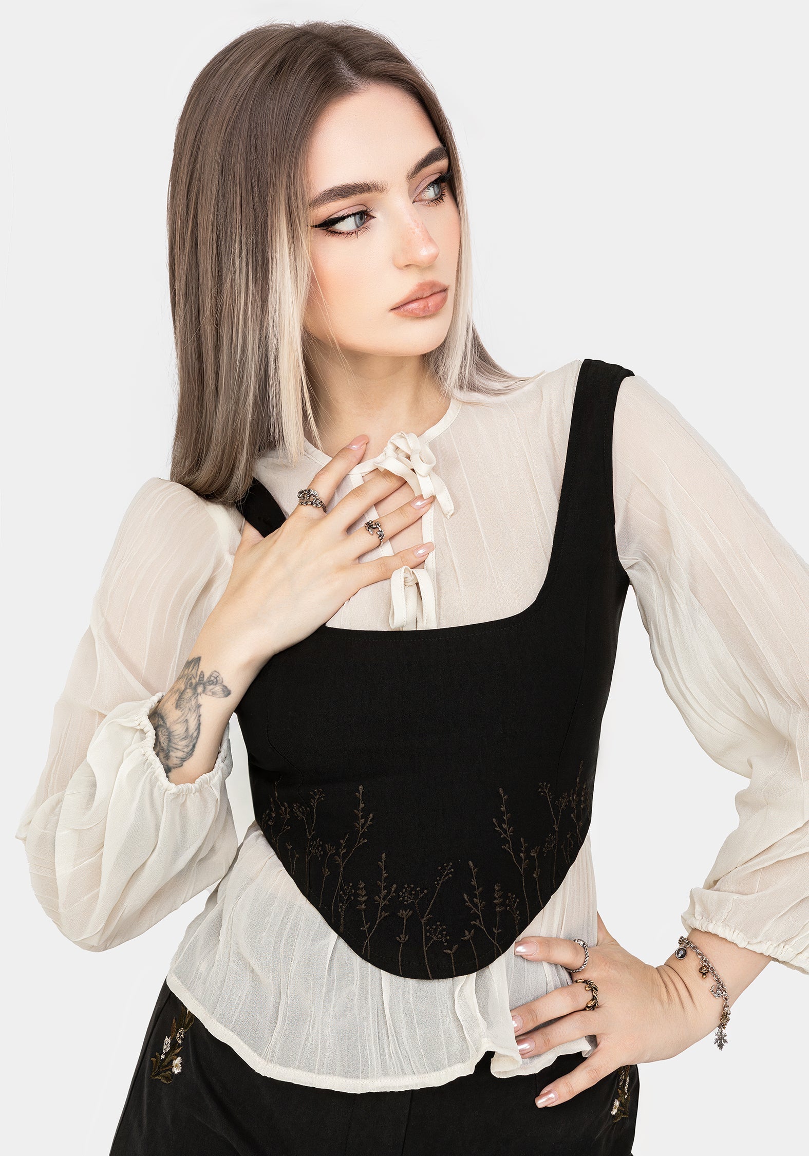 Helena Bestickt Korsett Top