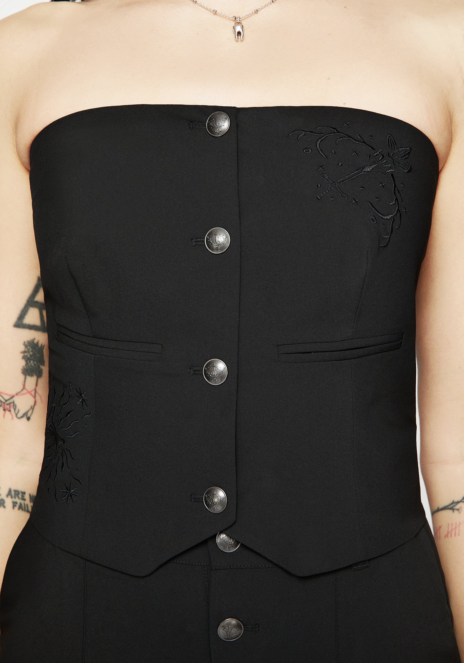 Moonbow Bestickt Strapless Massgeschneidert Weste
