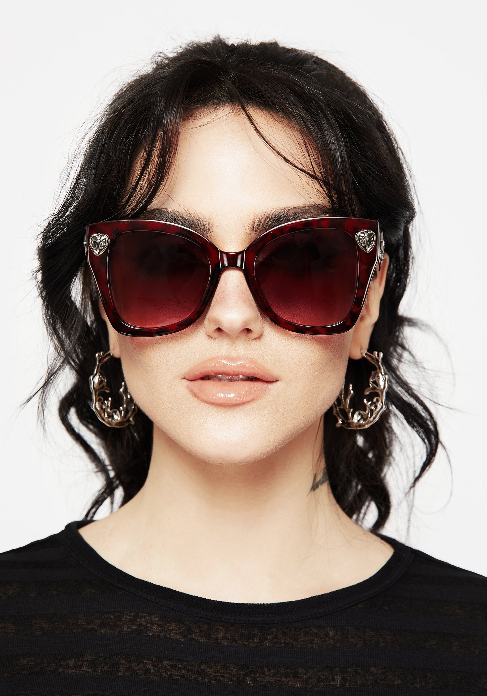 Claustrum Gothic Schlüssel Tortoiseshell Sunglasses - Rot