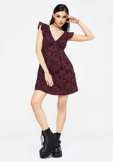 Morgana Baumwolle Broderie Rüsche Ärmel Mini Kleid