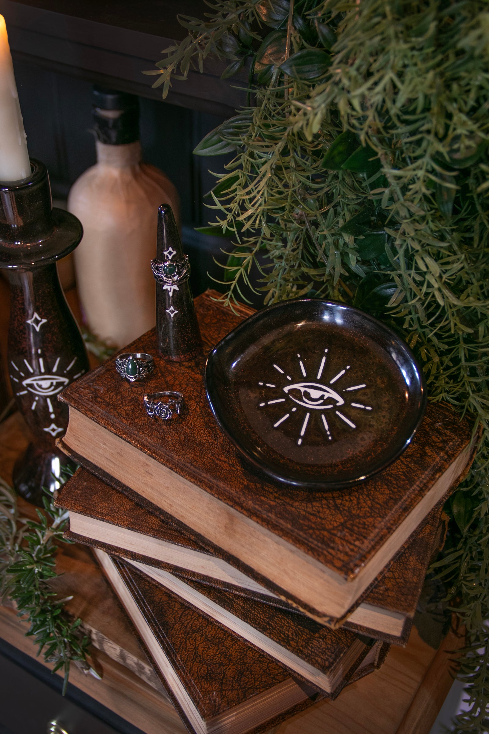 Ura Mystisch Eye Schmuckstück Tray Und Ring Halter Set (2