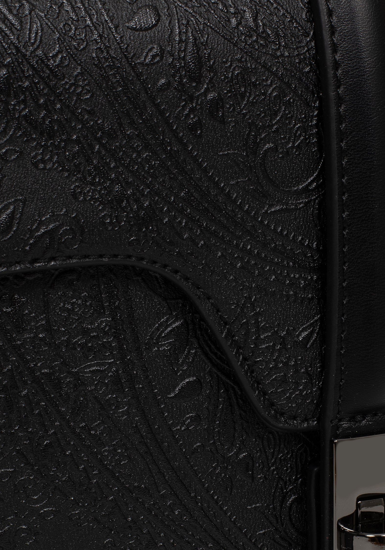 Cypress Paisley Geprägt Crossbody Schulranzen Tasche  Schwarz