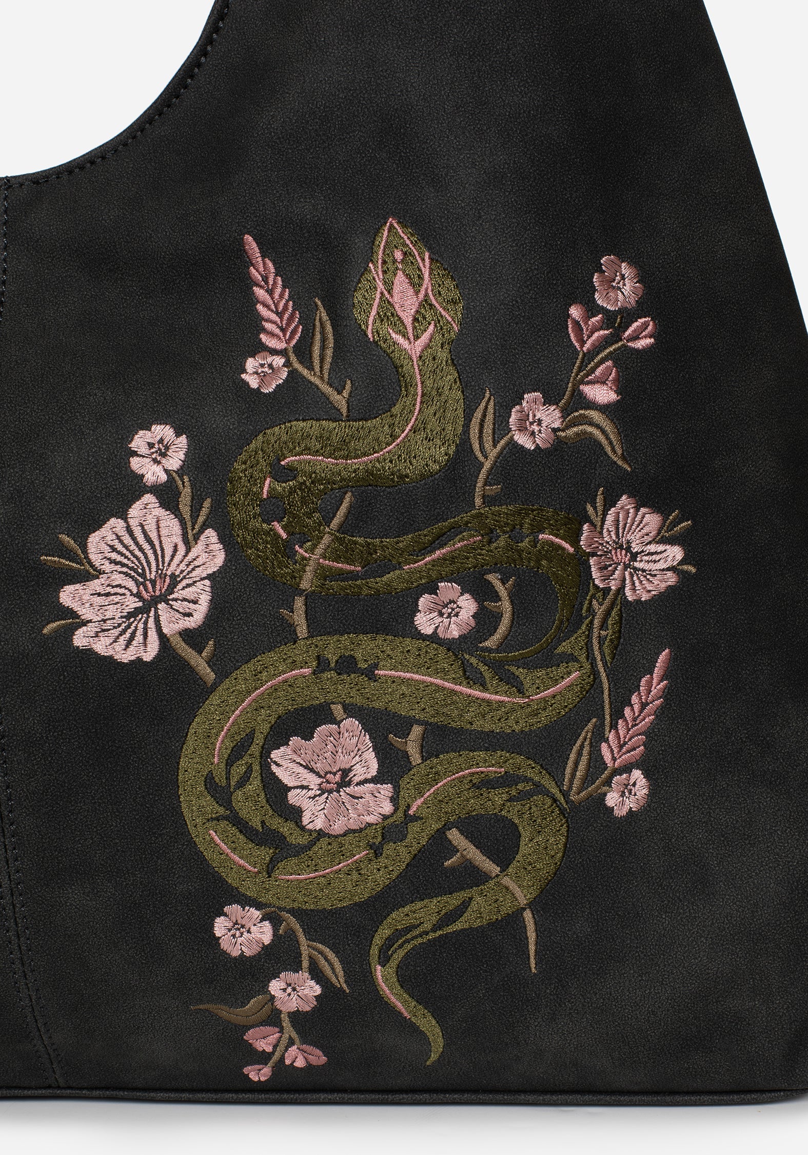 Gorgon Schlange Bestickt Kunst- Suede Tote Tasche