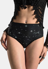 Comet Celestial Bedruckt Hoch Taille Bikini Bottom