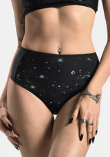 Comet Celestial Bedruckt Hoch Taille Bikini Bottom