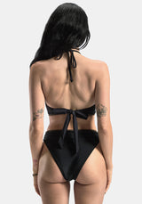 Sola Bestickt Neckholder Krawatte Rücken Bikini Top