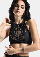 Sola Bestickt Neckholder Krawatte Rücken Bikini Top