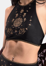 Sola Bestickt Neckholder Krawatte Rücken Bikini Top