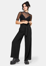 Charli Pinstripe Paperbag Waist Straight Leg Trouser EU 34