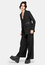 Charli Pinstripe Paperbag Waist Straight Leg Trouser EU 34