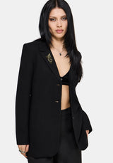 Ellis Embroidered Longline Blazer
