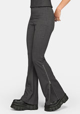 Lea Nadelstreifen Zip Bootcut Hose