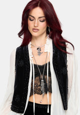 Frankie Velour Beaded Waistcoat