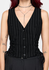 Charli Nadelstreifen Schnürung Waistcoat