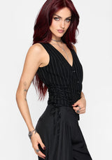 Charli Nadelstreifen Schnürung Waistcoat