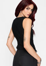 Charli Nadelstreifen Schnürung Waistcoat