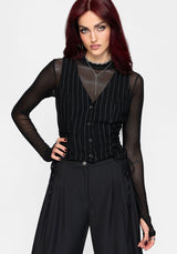 Charli Nadelstreifen Schnürung Waistcoat