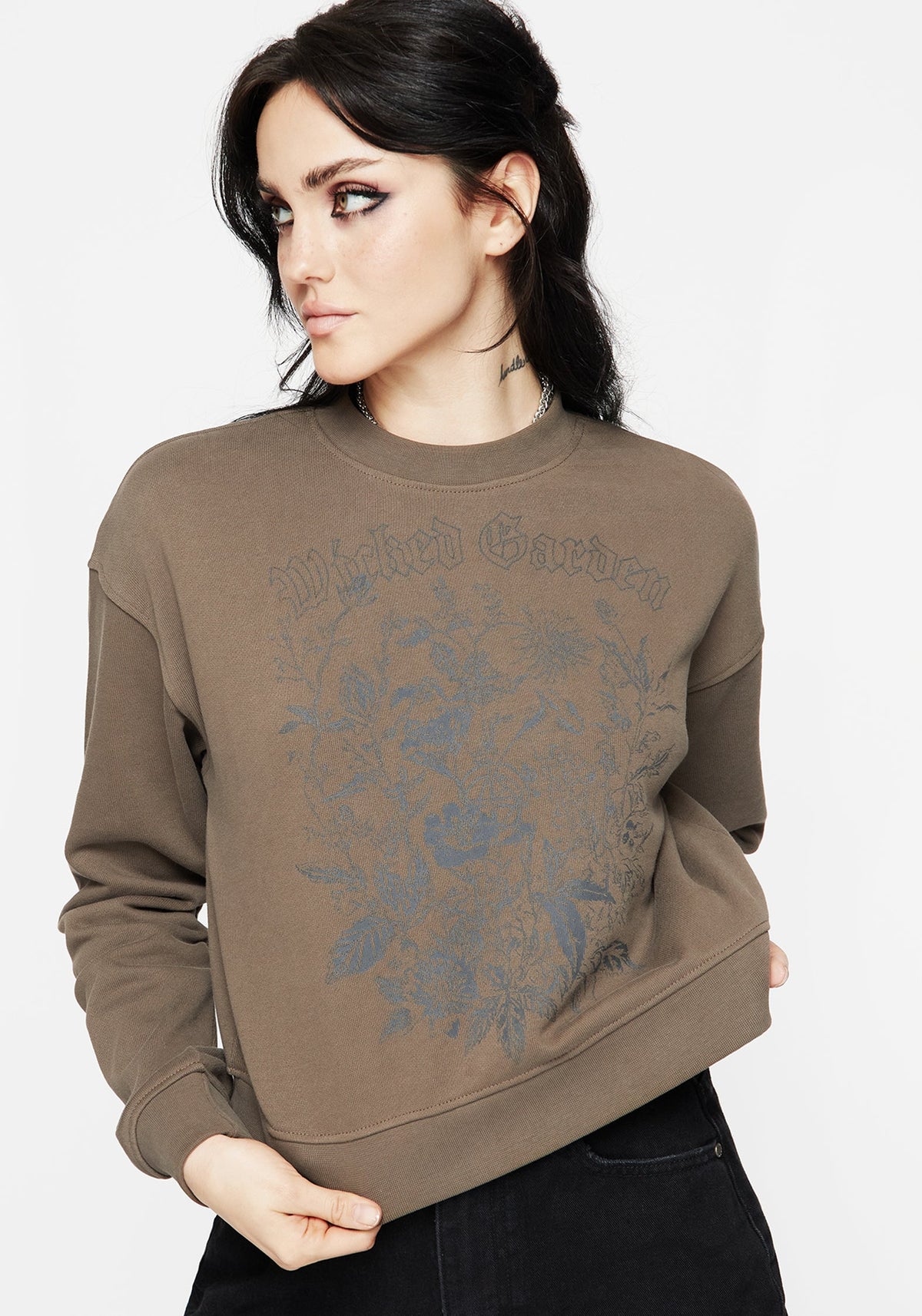 Galerina Grafik Druck Baumwolle Sweatshirt