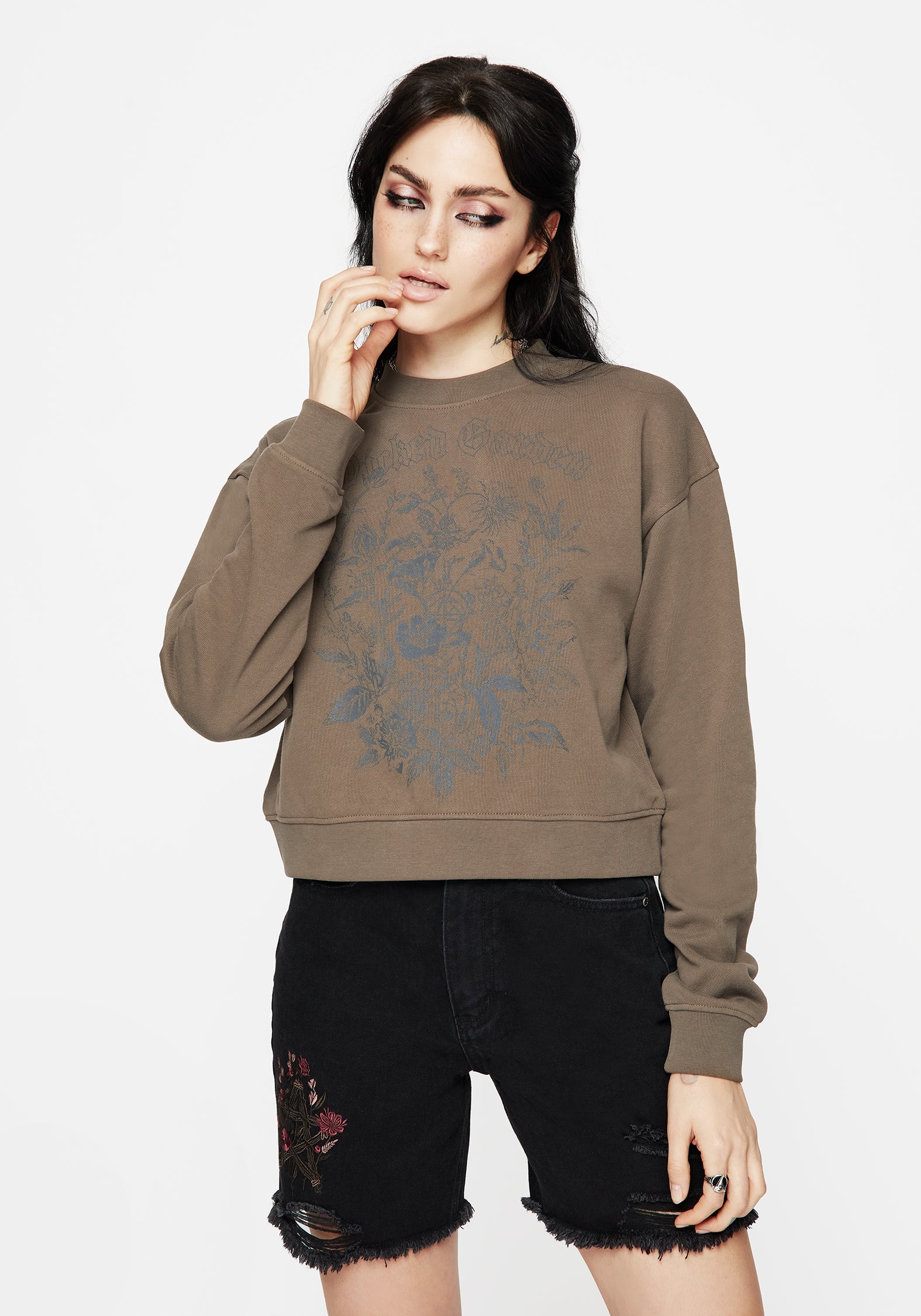 Galerina Grafik Druck Baumwolle Sweatshirt