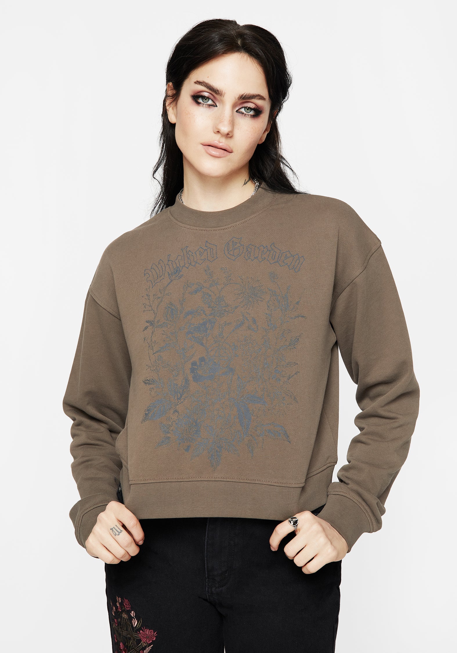 Galerina Grafik Druck Baumwolle Sweatshirt