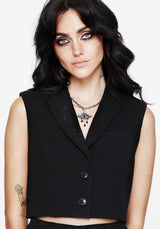 Thora Bestickt Kurz Ärmellos Blazer