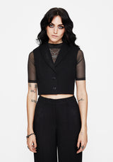 Thora Bestickt Kurz Ärmellos Blazer