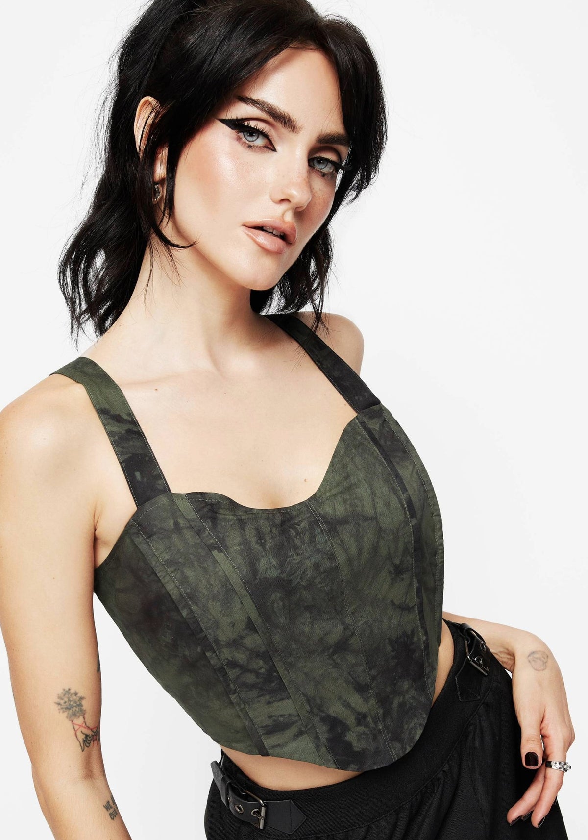 Alessandra Krawatte Färbung Druck Korsett Top