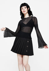 Flavia Mesh Fluted Lang Ärmel Top