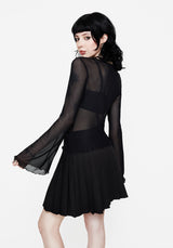 Flavia Mesh Fluted Lang Ärmel Top