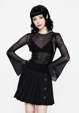 Flavia Mesh Fluted Lang Ärmel Top