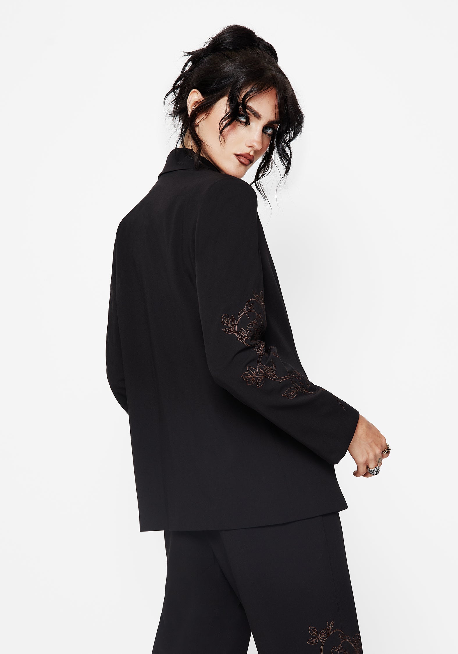 Renita Bestickt Gürtel Blazer