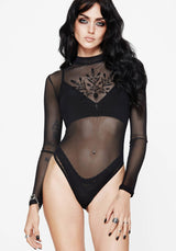 Cybele Blumenmuster Beflockt Mesh Body