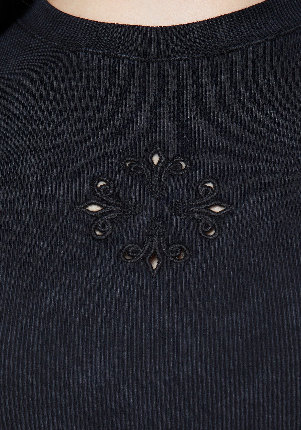 Christina Baumwolle Schnitt Raus Detail Washed T-Shirt