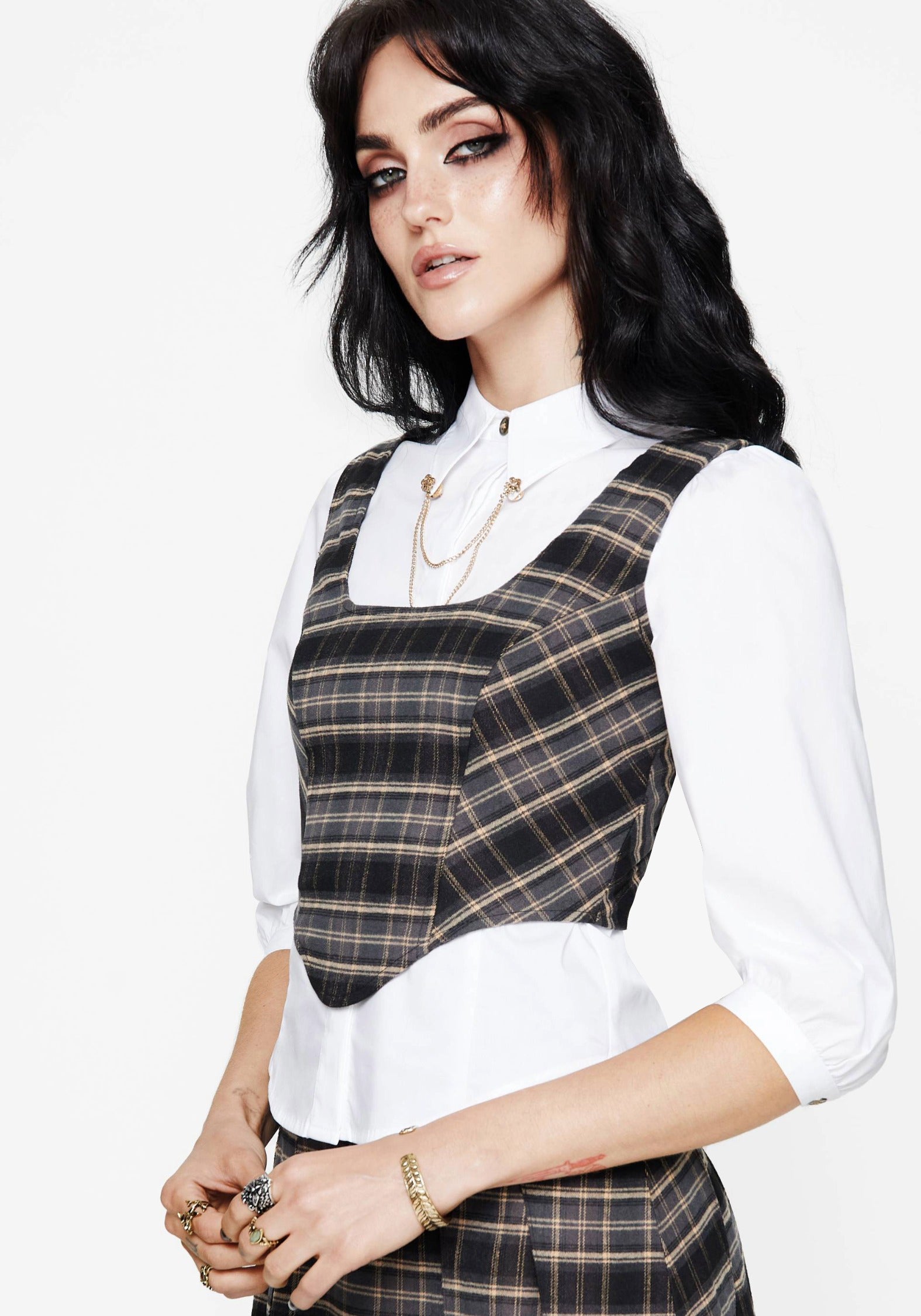 Aiden Check Corset Top – Disturbia