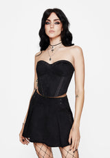 Lauma Faux Suede Corset Top