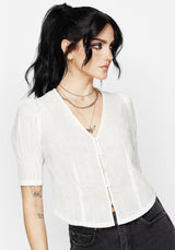 Parilia Baumwolle V Hals Bluse Top