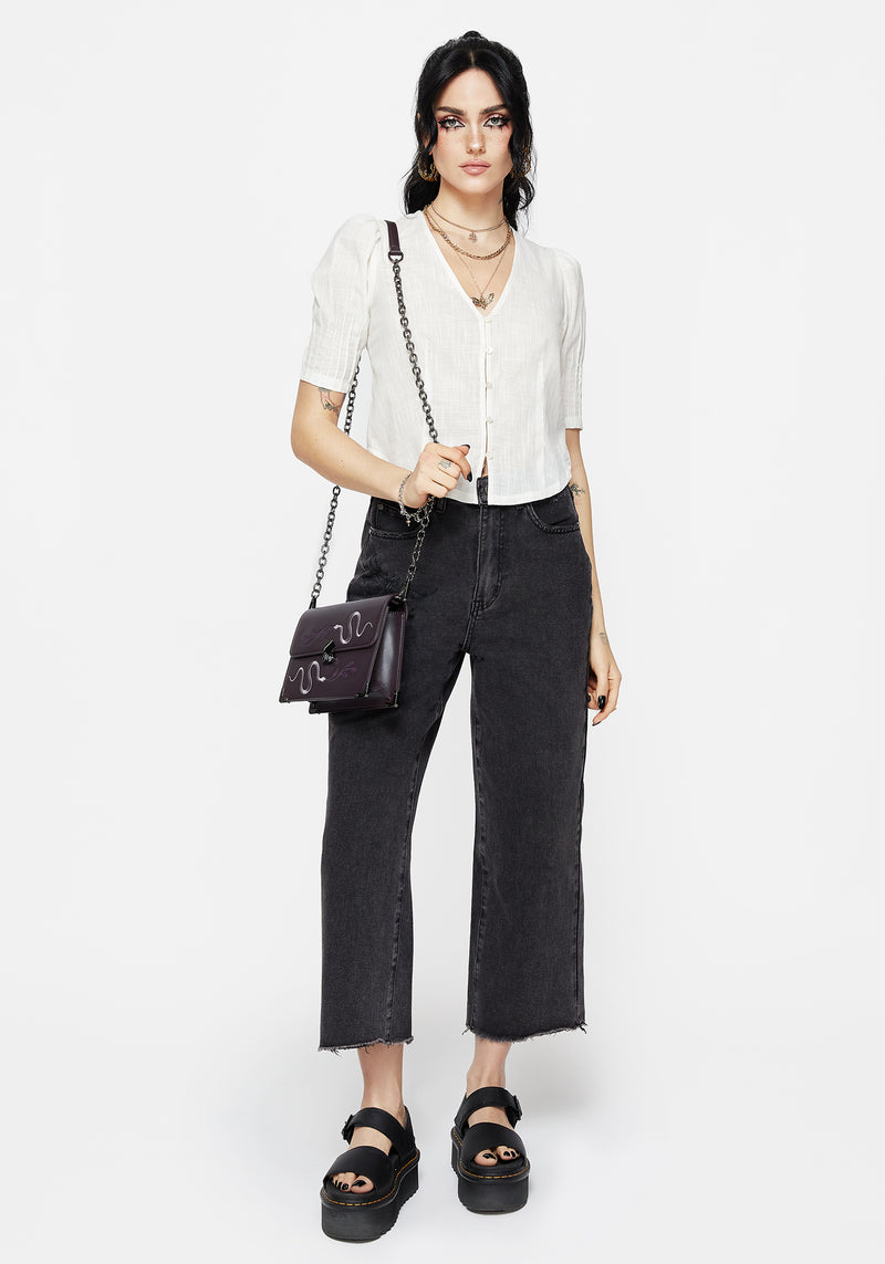 Parilia Baumwolle V Hals Bluse Top