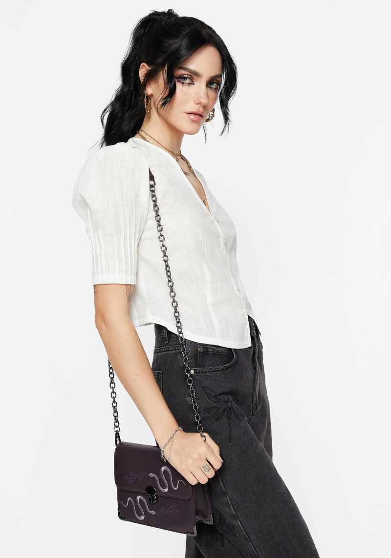 Parilia Baumwolle V Hals Bluse Top