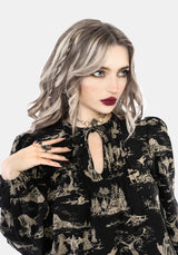 Lacelle Cotton Witch Toile Print Blouse